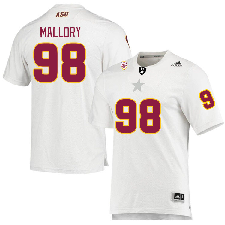 Men #98 Dashaun Mallory Arizona State Sun Devils College Football Jerseys Stitched Sale-White